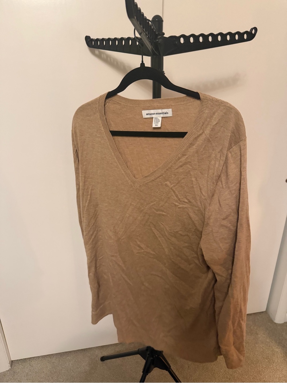 Amazon Essentials V-Neck Sweater in Tan